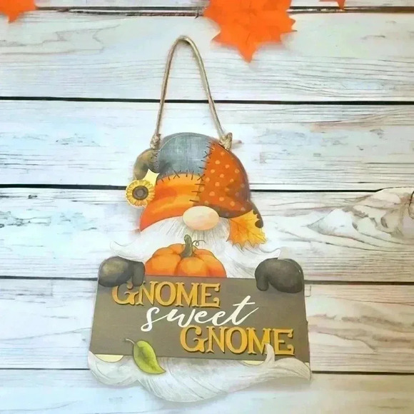 Gnome Decor - 6 piece fall gnome decor. Large gnome, wall sign, 4 placemats - Picture 10 of 11